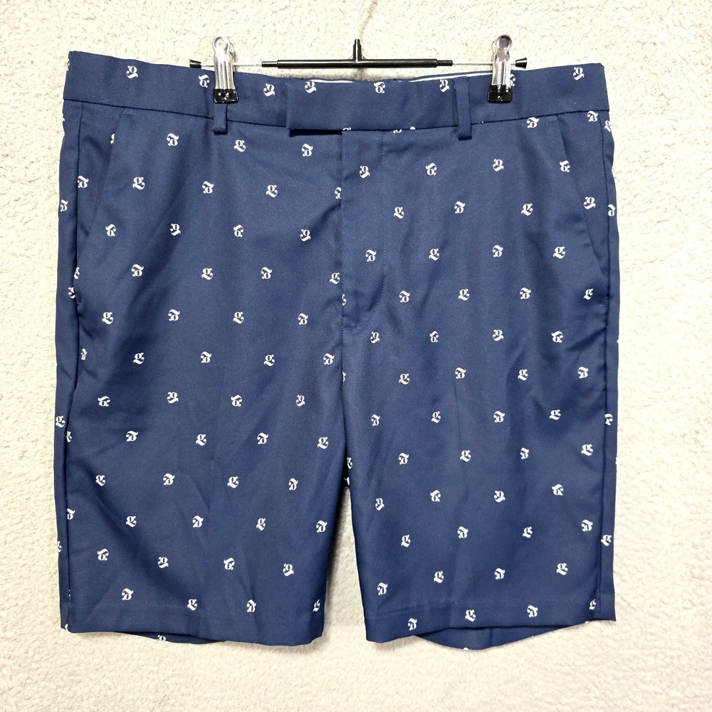 G‎ Fore Shorts Men 36 Blue Geometric Golf Athletic Flat Front Pockets Comfort